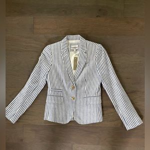 Jcrew Schoolboy Striped Linen Blazer, NWT, Size 00